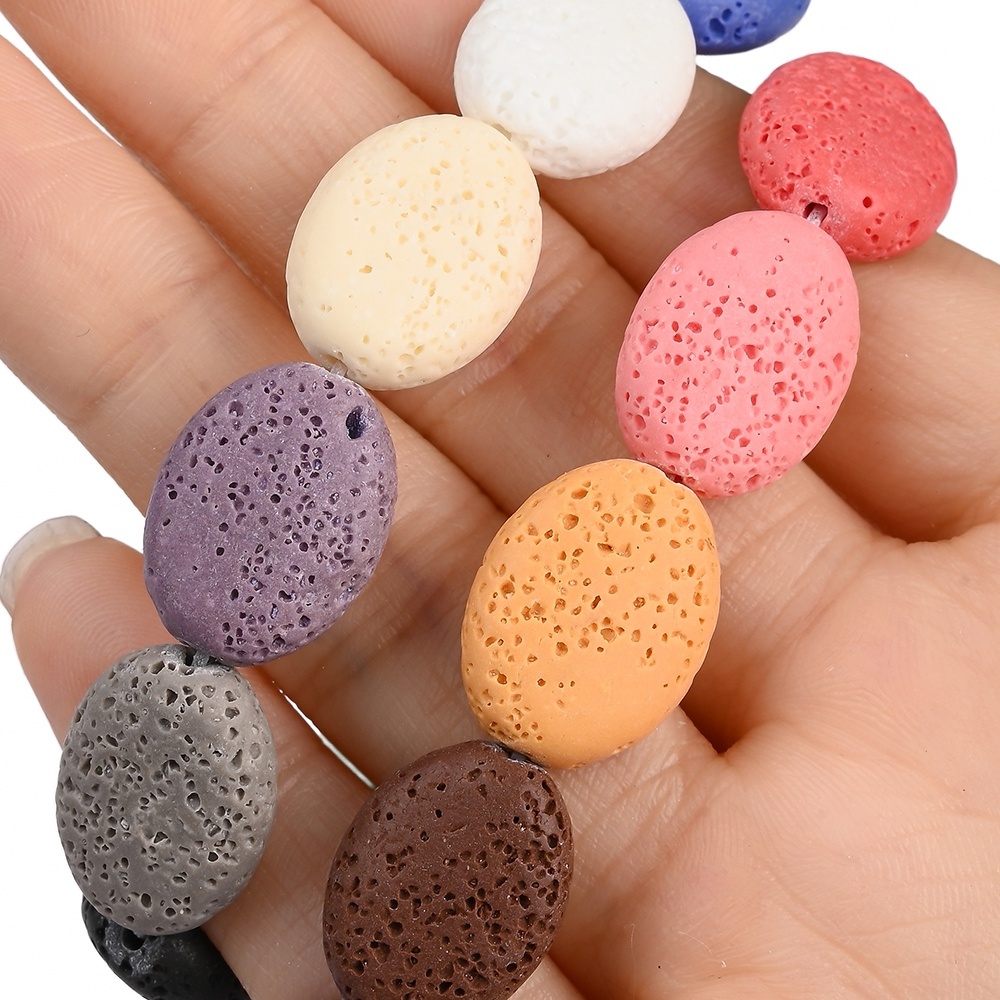 Natural Stone Beads Ellipse Loose Spacer Beads
